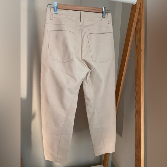 Stella McCartney Altermat beige straight leg faux leather trousers pants 36 - Picture 7 of 11